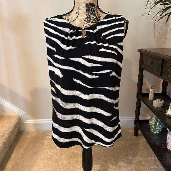Ivanka Trump Zebra Print Sleeveless Top - Picture 1 of 6